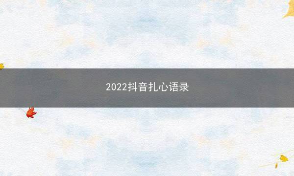 2022抖音扎心语录