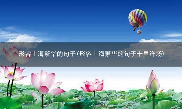 形容上海繁华的句子(形容上海繁华的句子 十里洋场)