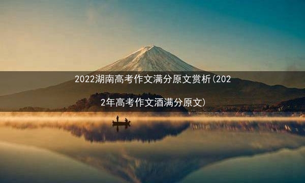 2022湖南高考作文满分原文赏析(2022年高考作文酒满分原文)